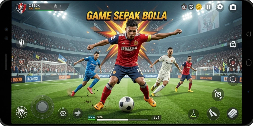 Tampilan gameplay seru dalam 33ZK dengan aksi sepak bola yang menarik.