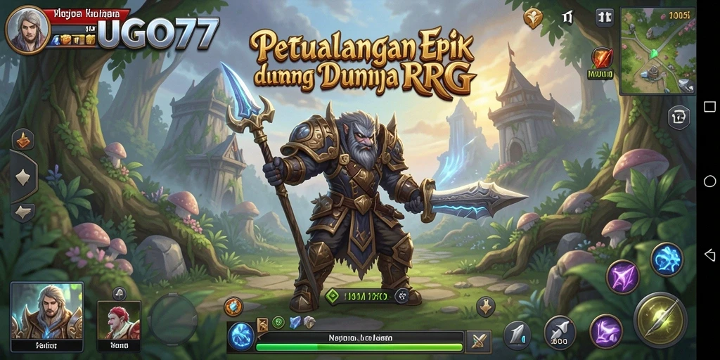Tampilan gameplay yang mendebarkan di HUGO77 saat menjelajahi dunia RPG.