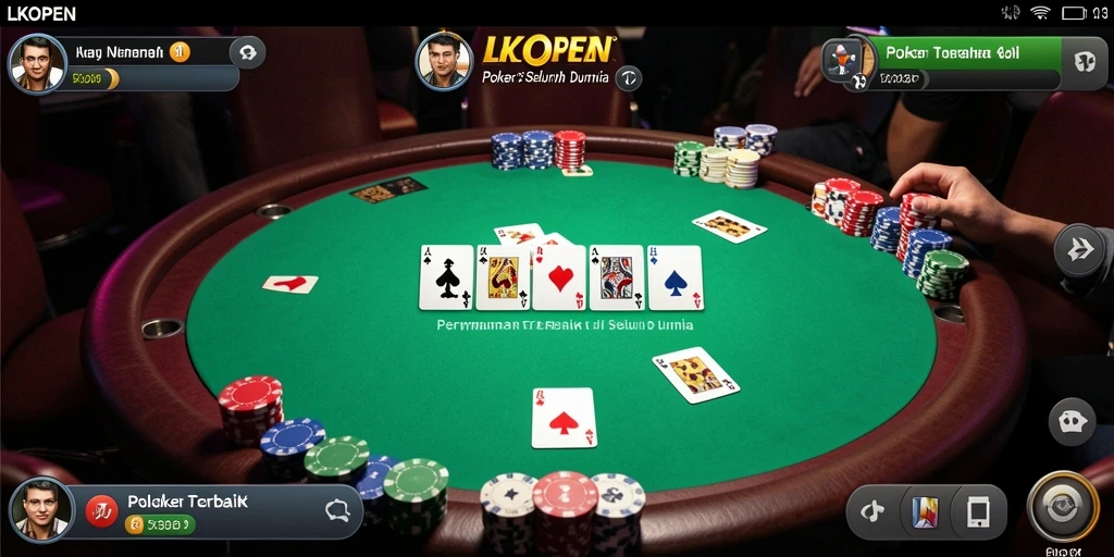 Tampilan seru gameplay Poker di LKOPEN.