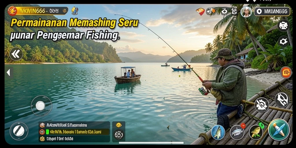 Tampilan gameplay MKWIN666 yang menarik dan mendebarkan saat memancing.