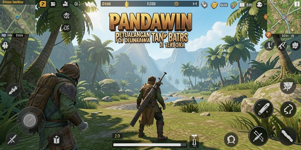 Tampilan menarik dari gameplay keren di dunia terbuka PANDAWIN.