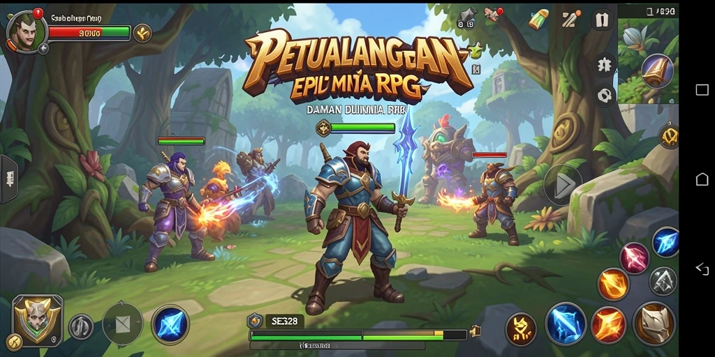 Screenshot gameplay SE328 menampilkan pertempuran epik dan karakter yang kuat.