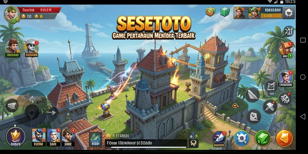 Gameplay SESETOTO menara pertahanan yang mendebarkan dan strategis.