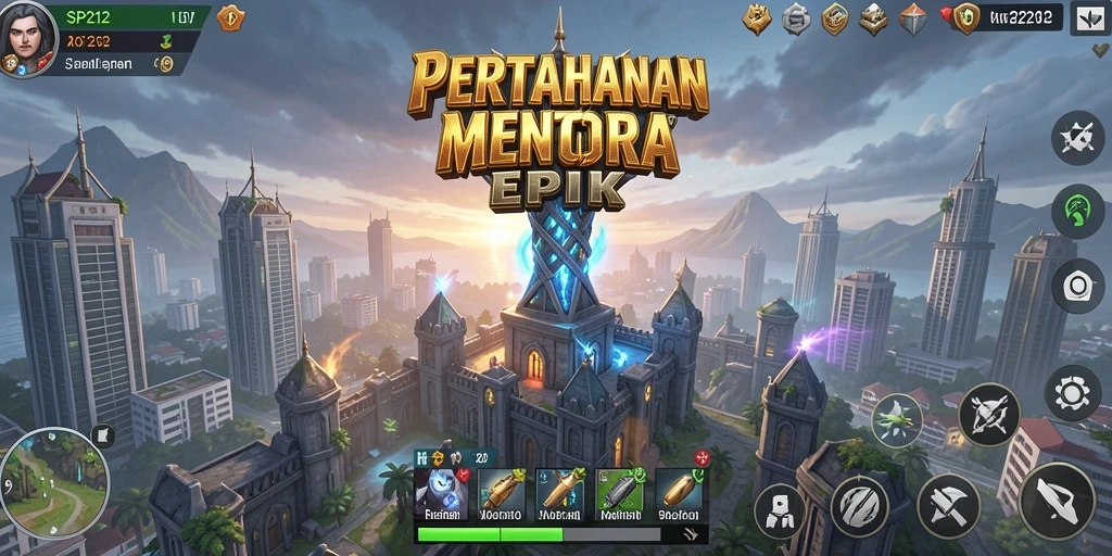 Tampilan gameplay SP212 dengan strategi Tower Defense yang menarik.