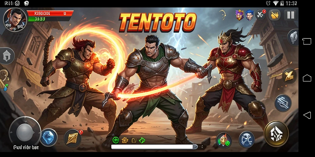 Tampilan gameplay TENTOTO yang menarik dalam pertarungan seru.