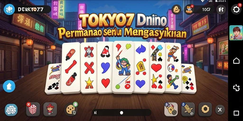 Tampilan menarik dari gameplay Domino di TOKYO77.