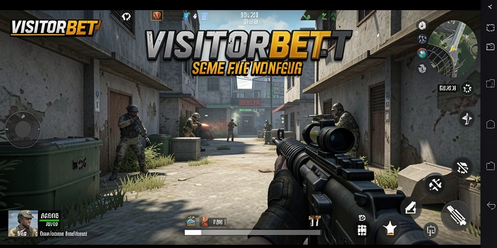 Tampilan gameplay seru dari VISITORBET dalam aksi FPS.